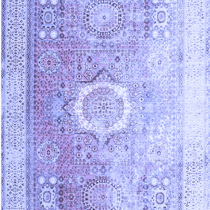Machine Washable Persian Blue Traditional Rug, wshtr328blu