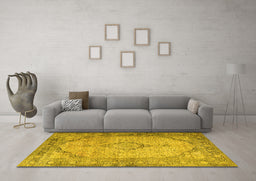 Machine Washable Persian Yellow Traditional Rug in a Living Room, wshtr3290yw