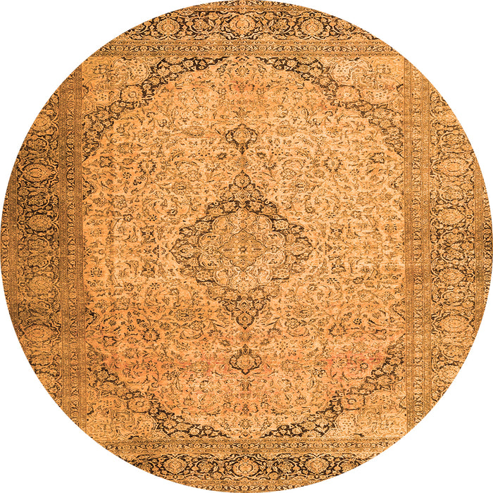 Square Persian Orange Traditional Rug, tr3290org