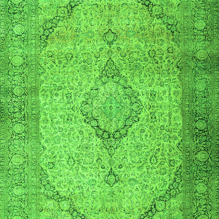 Serging Thickness of Machine Washable Persian Green Traditional Area Rugs, wshtr3290grn