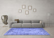 Machine Washable Persian Blue Traditional Rug in a Living Room, wshtr3290blu