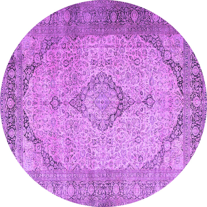 Round Persian Purple Traditional Rug, tr3290pur