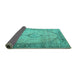 Sideview of Persian Turquoise Traditional Rug, tr3290turq