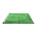 Sideview of Machine Washable Persian Emerald Green Traditional Area Rugs, wshtr3290emgrn