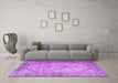 Machine Washable Persian Purple Traditional Area Rugs in a Living Room, wshtr3290pur