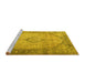 Sideview of Machine Washable Persian Yellow Traditional Rug, wshtr3290yw