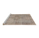 Sideview of Machine Washable Traditional Dark Almond Brown Rug, wshtr3291