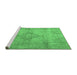 Sideview of Machine Washable Persian Emerald Green Traditional Area Rugs, wshtr3291emgrn