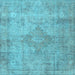 Square Persian Light Blue Traditional Rug, tr3291lblu