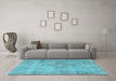 Machine Washable Persian Light Blue Traditional Rug in a Living Room, wshtr3291lblu