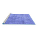 Sideview of Machine Washable Persian Blue Traditional Rug, wshtr3291blu