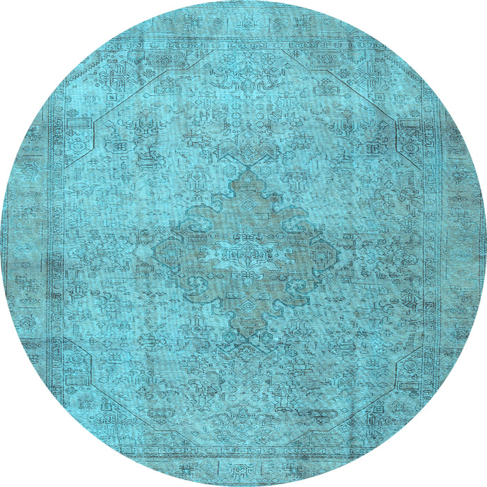 Round Persian Light Blue Traditional Rug, tr3291lblu