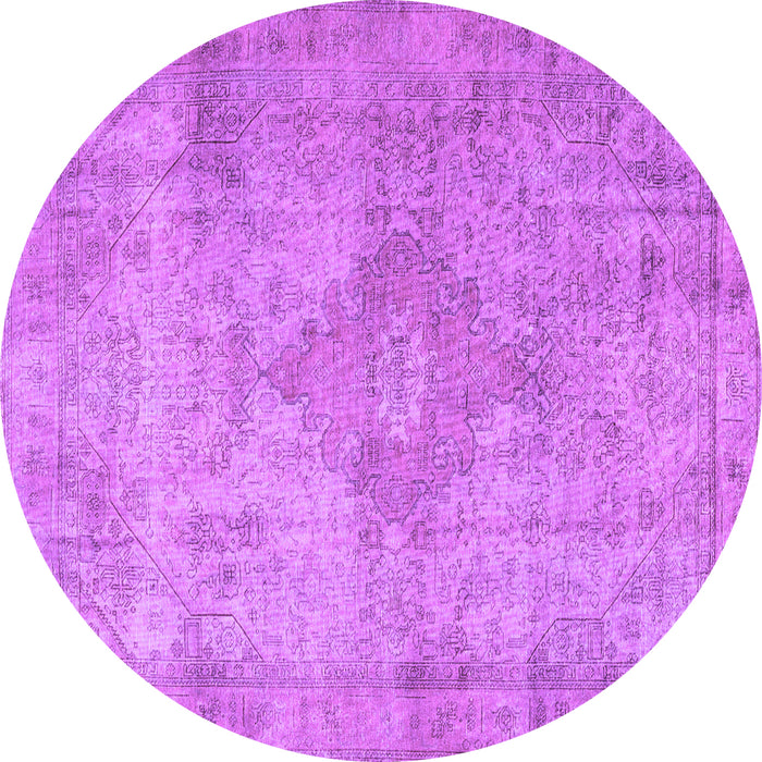 Round Persian Purple Traditional Rug, tr3291pur