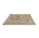 Sideview of Machine Washable Traditional Dark Almond Brown Rug, wshtr3292