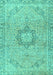 Machine Washable Persian Turquoise Traditional Area Rugs, wshtr3292turq