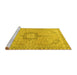 Sideview of Machine Washable Persian Yellow Traditional Rug, wshtr3292yw