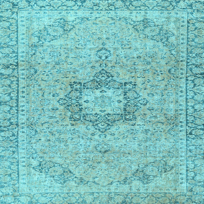 Square Machine Washable Persian Light Blue Traditional Rug, wshtr3292lblu