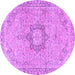 Round Persian Purple Traditional Rug, tr3292pur