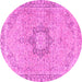 Round Persian Pink Traditional Rug, tr3292pnk