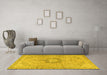 Machine Washable Persian Yellow Traditional Rug in a Living Room, wshtr3292yw