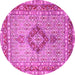 Round Persian Pink Traditional Rug, tr3293pnk