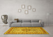 Machine Washable Persian Yellow Traditional Rug in a Living Room, wshtr3293yw