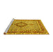 Sideview of Machine Washable Persian Yellow Traditional Rug, wshtr3293yw