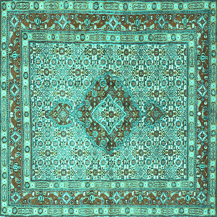 Square Persian Turquoise Traditional Rug, tr3293turq
