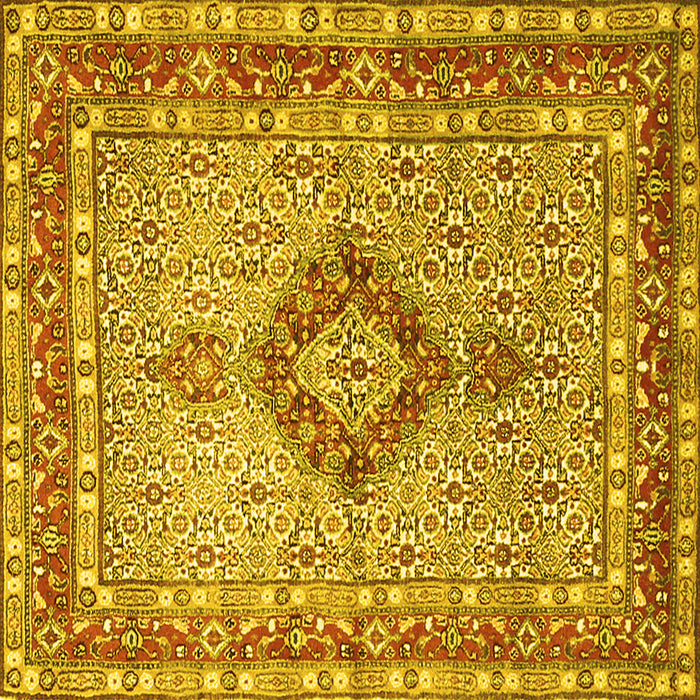 Square Persian Yellow Traditional Rug, tr3293yw