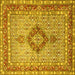 Square Persian Yellow Traditional Rug, tr3293yw