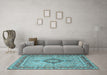 Machine Washable Persian Light Blue Traditional Rug in a Living Room, wshtr3293lblu