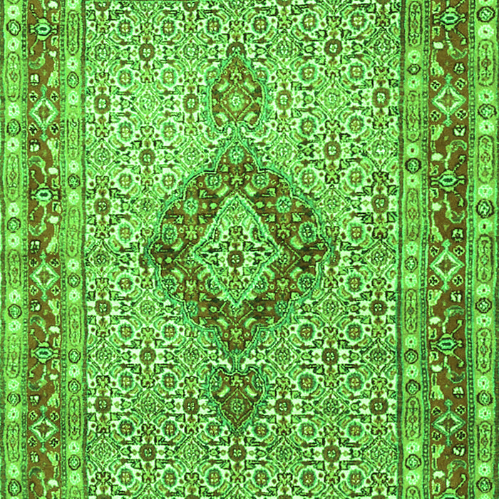 Serging Thickness of Machine Washable Persian Green Traditional Area Rugs, wshtr3293grn