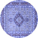 Round Persian Blue Traditional Rug, tr3293blu