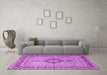 Machine Washable Persian Purple Traditional Area Rugs in a Living Room, wshtr3293pur