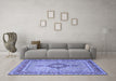 Machine Washable Persian Blue Traditional Rug in a Living Room, wshtr3293blu