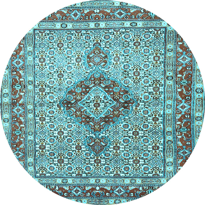 Round Persian Light Blue Traditional Rug, tr3293lblu