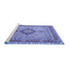 Sideview of Machine Washable Persian Blue Traditional Rug, wshtr3293blu