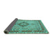 Sideview of Persian Turquoise Traditional Rug, tr3293turq