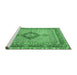 Sideview of Machine Washable Persian Emerald Green Traditional Area Rugs, wshtr3293emgrn