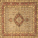 Square Persian Brown Traditional Rug, tr3293brn