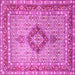 Square Machine Washable Persian Pink Traditional Rug, wshtr3293pnk