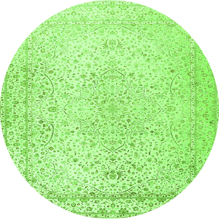 Square Persian Green Traditional Rug, tr3294grn