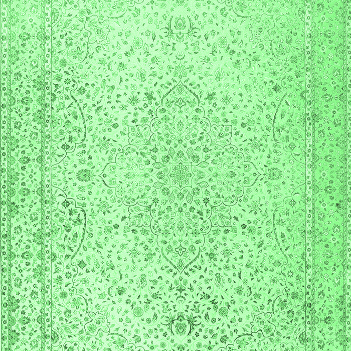 Machine Washable Persian Emerald Green Traditional Area Rugs, wshtr3294emgrn