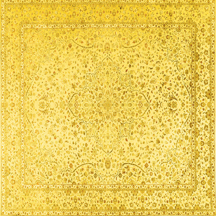 Square Persian Yellow Traditional Rug, tr3294yw
