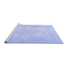 Sideview of Machine Washable Persian Blue Traditional Rug, wshtr3294blu