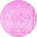 Round Persian Pink Traditional Rug, tr3294pnk