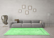 Machine Washable Persian Emerald Green Traditional Area Rugs in a Living Room,, wshtr3294emgrn