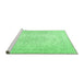 Sideview of Machine Washable Persian Emerald Green Traditional Area Rugs, wshtr3294emgrn