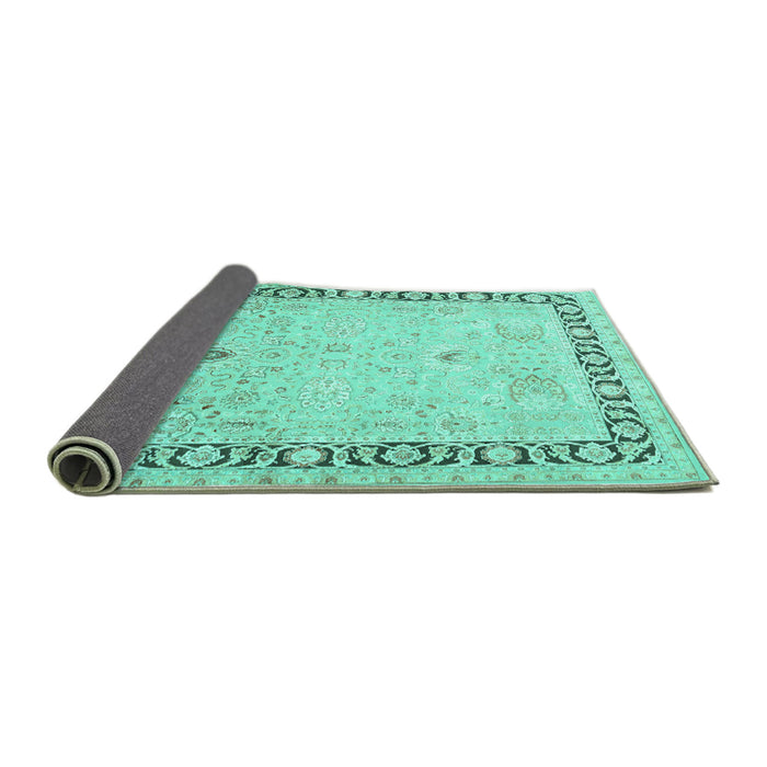 Sideview of Persian Turquoise Traditional Rug, tr3295turq