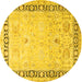 Round Persian Yellow Traditional Rug, tr3295yw